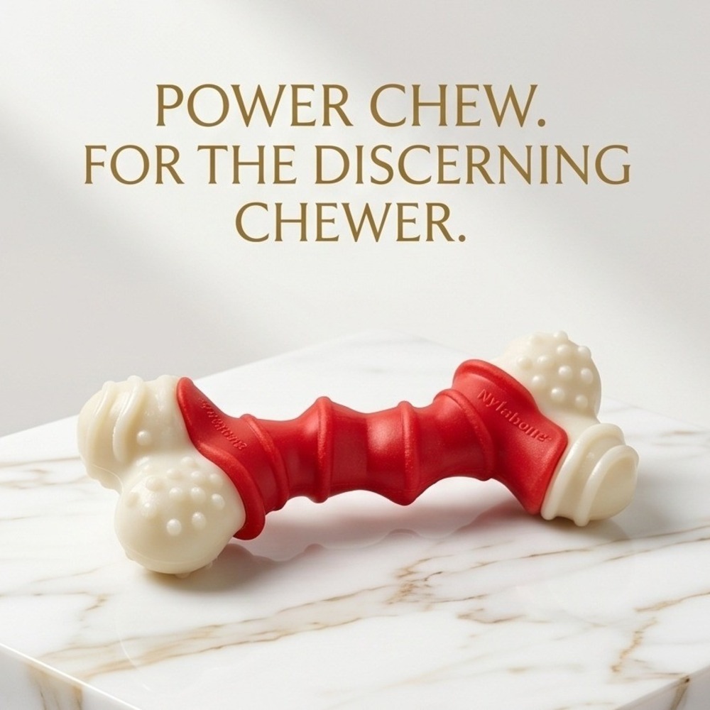 Nylabone DuraChew Power Chew Double Bone Wolf Bacon Flavor NBB503P NWT
